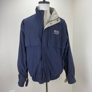 Vintage Antigua Sikkens‎ Navy Blue Windbreaker Golf Jacket Mens L Lightweight